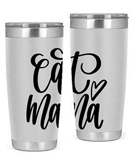 Cat Mama Style 83# Tumbler in stainless steel with a stylish design, perfect for cat lovers.