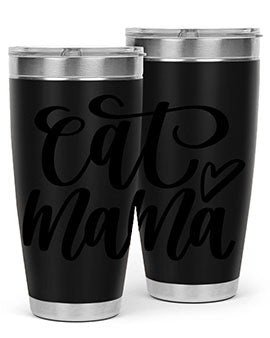 Cat Mama Style 83# Tumbler in stainless steel with a stylish design, perfect for cat lovers.