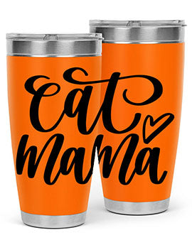 Cat Mama Style 83# Tumbler in stainless steel with a stylish design, perfect for cat lovers.