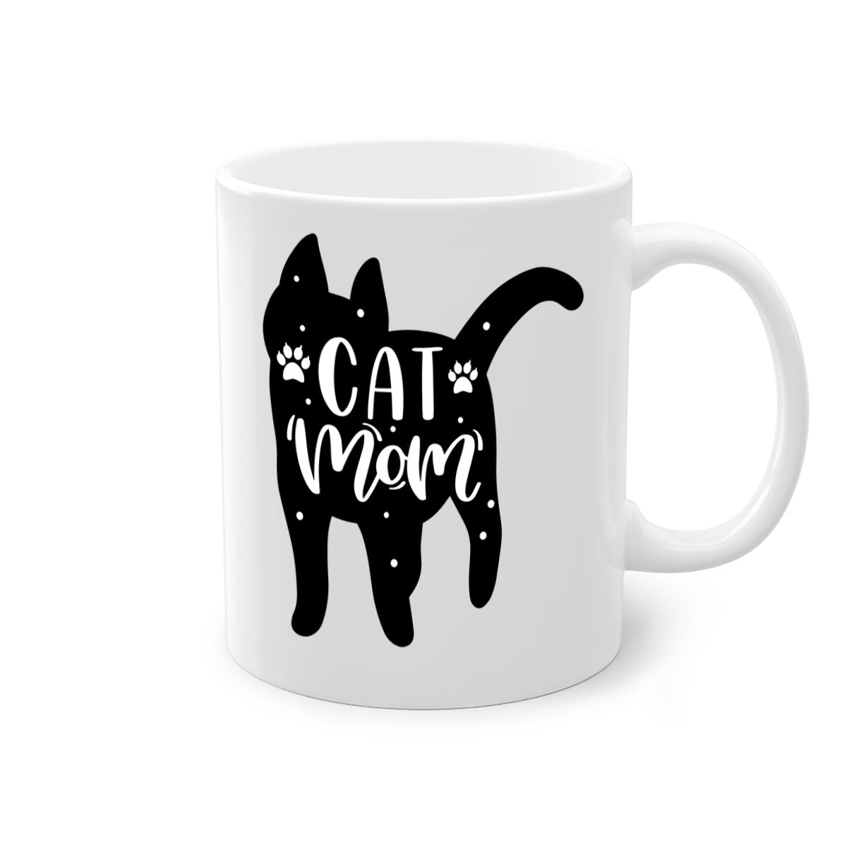 Cat Mom Style 86# Mug featuring a glossy finish, colored handle, and interior in five vibrant colors.