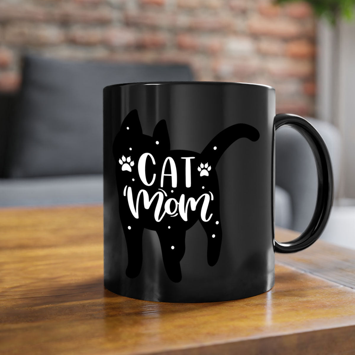 Cat Mom Style 86# Mug featuring a glossy finish, colored handle, and interior in five vibrant colors.