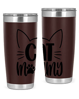 Cat Mommy Style 88# Tumbler in stainless steel with a stylish design, perfect for cat lovers.