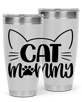 Cat Mommy Style 88# Tumbler in stainless steel with a stylish design, perfect for cat lovers.