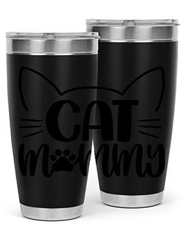 Cat Mommy Style 88# Tumbler in stainless steel with a stylish design, perfect for cat lovers.