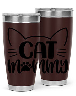 Cat Mommy Style 88# Tumbler in stainless steel with a stylish design, perfect for cat lovers.