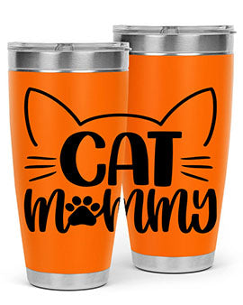 Cat Mommy Style 88# Tumbler in stainless steel with a stylish design, perfect for cat lovers.