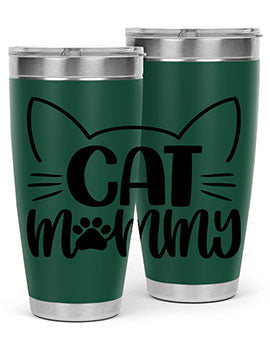 Cat Mommy Style 88# Tumbler in stainless steel with a stylish design, perfect for cat lovers.
