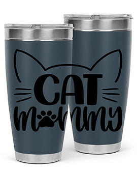 Cat Mommy Style 88# Tumbler in stainless steel with a stylish design, perfect for cat lovers.