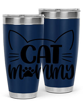 Cat Mommy Style 88# Tumbler in stainless steel with a stylish design, perfect for cat lovers.