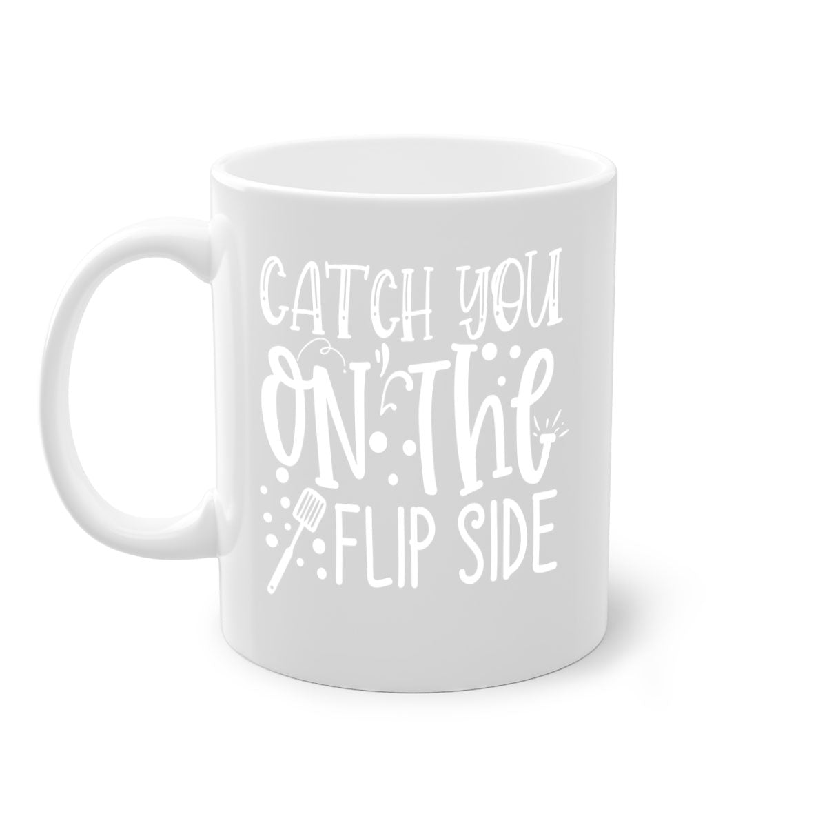 Catch You on the Flipside 50# Mug featuring a glossy finish, colored handle, and interior in vibrant colors.