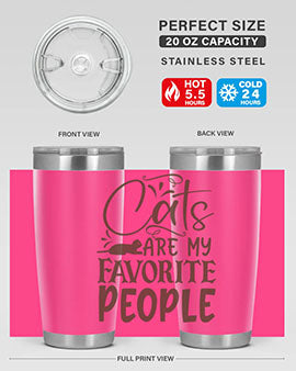 Cats Are My Favorite People Style 7# tumbler, 20oz stainless steel with a cute cat-themed design.