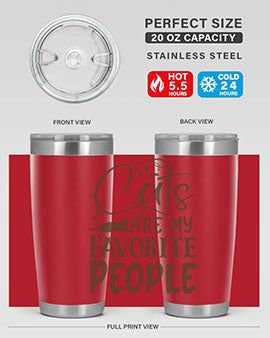 Cats Are My Favorite People Style 7# tumbler, 20oz stainless steel with a cute cat-themed design.