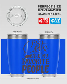 Cats Are My Favorite People Style 7# tumbler, 20oz stainless steel with a cute cat-themed design.