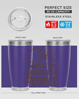 Cats Are My Favorite People Style 7# tumbler, 20oz stainless steel with a cute cat-themed design.