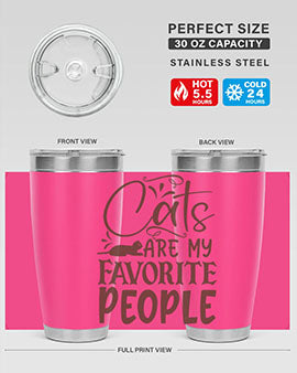 Cats Are My Favorite People Style 7# tumbler, 20oz stainless steel with a cute cat-themed design.