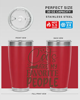 Cats Are My Favorite People Style 7# tumbler, 20oz stainless steel with a cute cat-themed design.