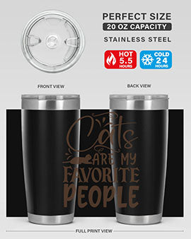 Cats Are My Favorite People Style 7# tumbler, 20oz stainless steel with a cute cat-themed design.