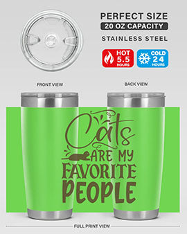 Cats Are My Favorite People Style 7# tumbler, 20oz stainless steel with a cute cat-themed design.