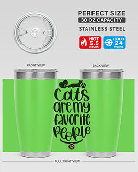 Cats Are My Favorite People Style 89# Tumbler, a 20oz stainless steel tumbler with a vibrant cat-themed design, perfect for hot and cold beverages.