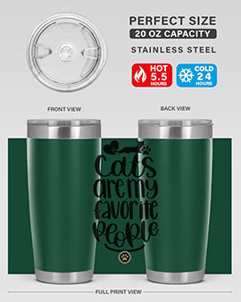 Cats Are My Favorite People Style 89# Tumbler, a 20oz stainless steel tumbler with a vibrant cat-themed design, perfect for hot and cold beverages.