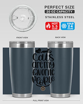Cats Are My Favorite People Style 89# Tumbler, a 20oz stainless steel tumbler with a vibrant cat-themed design, perfect for hot and cold beverages.
