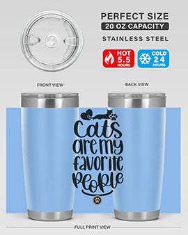 Cats Are My Favorite People Style 89# Tumbler, a 20oz stainless steel tumbler with a vibrant cat-themed design, perfect for hot and cold beverages.