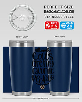 Cats Are My Favorite People Style 89# Tumbler, a 20oz stainless steel tumbler with a vibrant cat-themed design, perfect for hot and cold beverages.