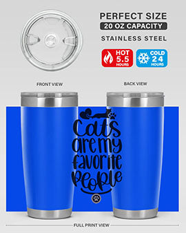 Cats Are My Favorite People Style 89# Tumbler, a 20oz stainless steel tumbler with a vibrant cat-themed design, perfect for hot and cold beverages.