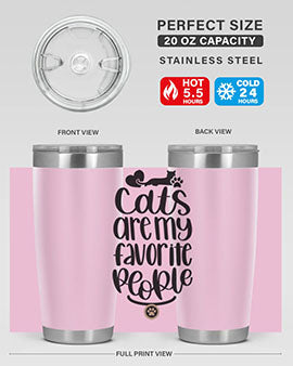 Cats Are My Favorite People Style 89# Tumbler, a 20oz stainless steel tumbler with a vibrant cat-themed design, perfect for hot and cold beverages.