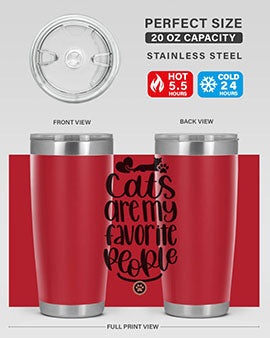 Cats Are My Favorite People Style 89# Tumbler, a 20oz stainless steel tumbler with a vibrant cat-themed design, perfect for hot and cold beverages.