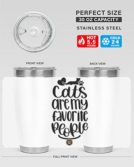 Cats Are My Favorite People Style 89# Tumbler, a 20oz stainless steel tumbler with a vibrant cat-themed design, perfect for hot and cold beverages.