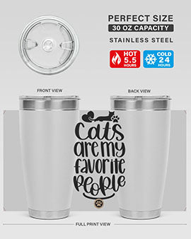 Cats Are My Favorite People Style 89# Tumbler, a 20oz stainless steel tumbler with a vibrant cat-themed design, perfect for hot and cold beverages.