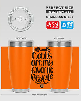 Cats Are My Favorite People Style 89# Tumbler, a 20oz stainless steel tumbler with a vibrant cat-themed design, perfect for hot and cold beverages.