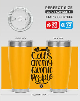 Cats Are My Favorite People Style 89# Tumbler, a 20oz stainless steel tumbler with a vibrant cat-themed design, perfect for hot and cold beverages.