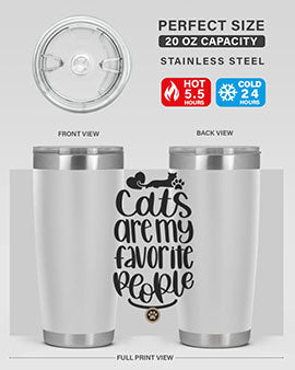 Cats Are My Favorite People Style 89# Tumbler, a 20oz stainless steel tumbler with a vibrant cat-themed design, perfect for hot and cold beverages.