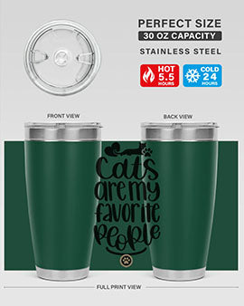 Cats Are My Favorite People Style 89# Tumbler, a 20oz stainless steel tumbler with a vibrant cat-themed design, perfect for hot and cold beverages.