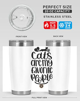 Cats Are My Favorite People Style 89# Tumbler, a 20oz stainless steel tumbler with a vibrant cat-themed design, perfect for hot and cold beverages.