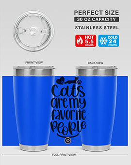 Cats Are My Favorite People Style 89# Tumbler, a 20oz stainless steel tumbler with a vibrant cat-themed design, perfect for hot and cold beverages.