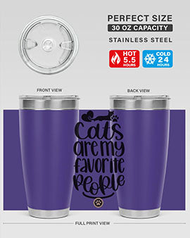 Cats Are My Favorite People Style 89# Tumbler, a 20oz stainless steel tumbler with a vibrant cat-themed design, perfect for hot and cold beverages.