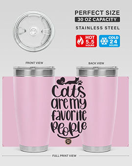 Cats Are My Favorite People Style 89# Tumbler, a 20oz stainless steel tumbler with a vibrant cat-themed design, perfect for hot and cold beverages.