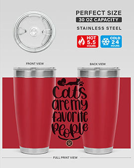 Cats Are My Favorite People Style 89# Tumbler, a 20oz stainless steel tumbler with a vibrant cat-themed design, perfect for hot and cold beverages.
