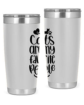 Cats Are My Favorite People Style 89# Tumbler, a 20oz stainless steel tumbler with a vibrant cat-themed design, perfect for hot and cold beverages.