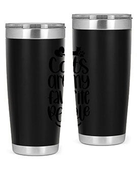 Cats Are My Favorite People Style 89# Tumbler, a 20oz stainless steel tumbler with a vibrant cat-themed design, perfect for hot and cold beverages.