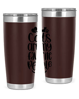 Cats Are My Favorite People Style 89# Tumbler, a 20oz stainless steel tumbler with a vibrant cat-themed design, perfect for hot and cold beverages.