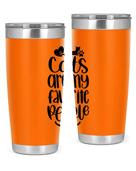 Cats Are My Favorite People Style 89# Tumbler, a 20oz stainless steel tumbler with a vibrant cat-themed design, perfect for hot and cold beverages.
