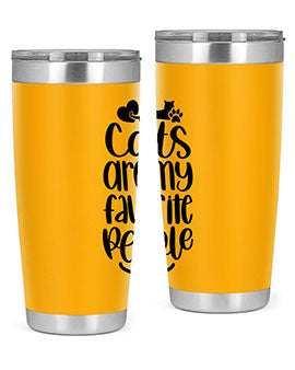 Cats Are My Favorite People Style 89# Tumbler, a 20oz stainless steel tumbler with a vibrant cat-themed design, perfect for hot and cold beverages.