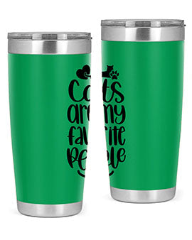 Cats Are My Favorite People Style 89# Tumbler, a 20oz stainless steel tumbler with a vibrant cat-themed design, perfect for hot and cold beverages.