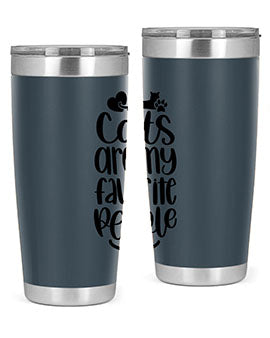 Cats Are My Favorite People Style 89# Tumbler, a 20oz stainless steel tumbler with a vibrant cat-themed design, perfect for hot and cold beverages.