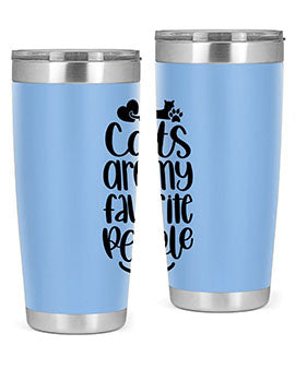 Cats Are My Favorite People Style 89# Tumbler, a 20oz stainless steel tumbler with a vibrant cat-themed design, perfect for hot and cold beverages.