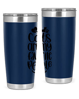 Cats Are My Favorite People Style 89# Tumbler, a 20oz stainless steel tumbler with a vibrant cat-themed design, perfect for hot and cold beverages.